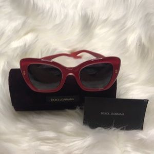 Dolce & Gabbana red sunglasses with case